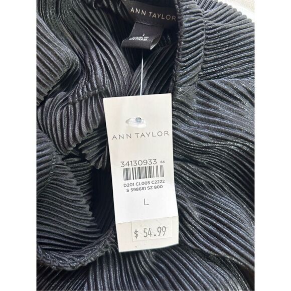 Ann Taylor Large (L) Black Silky NWT Blouse - Picture 4 of 5